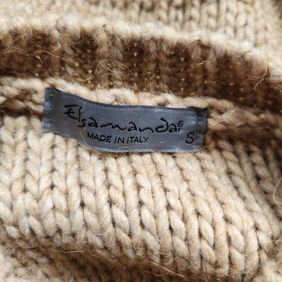 Elsamanda‎ Anthropologie Alpaca brown & white sweater size small - Picture 5 of 7